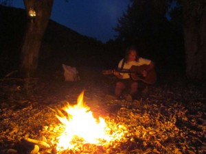 Beach fire and tunes