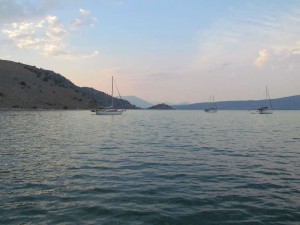 The laggon behind Petalas isle