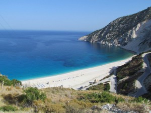 The tantalising view of Myrtos beach, still a long way down