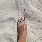 A toe wiggle in proper sand