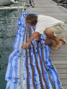 Spraying with zinc paint