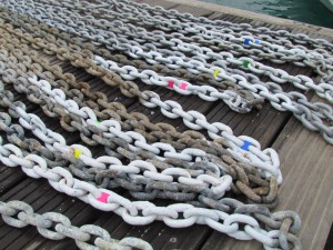 Chain markers in place