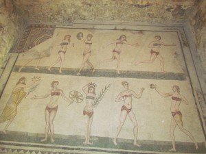 The bikini girls - and there is even another mosaic underneath