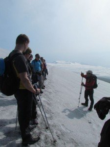 Close to the top the gassy smoke increased