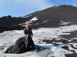 Colin and one of the smaller lava bombs!