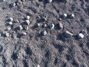 Some volcanic rock writing