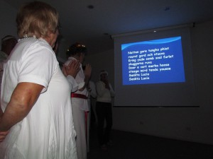We were provided with the words for a Swedish sing along