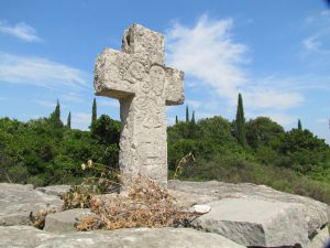 Old crosses along the walk
