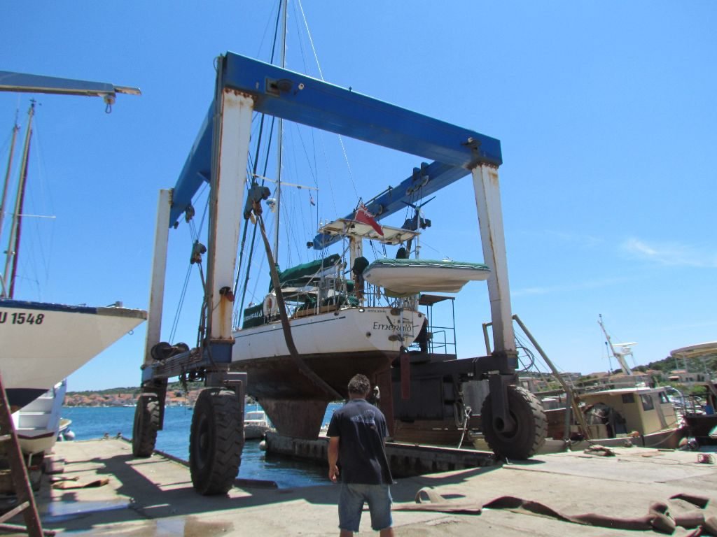 Emerald is lifted out of the water