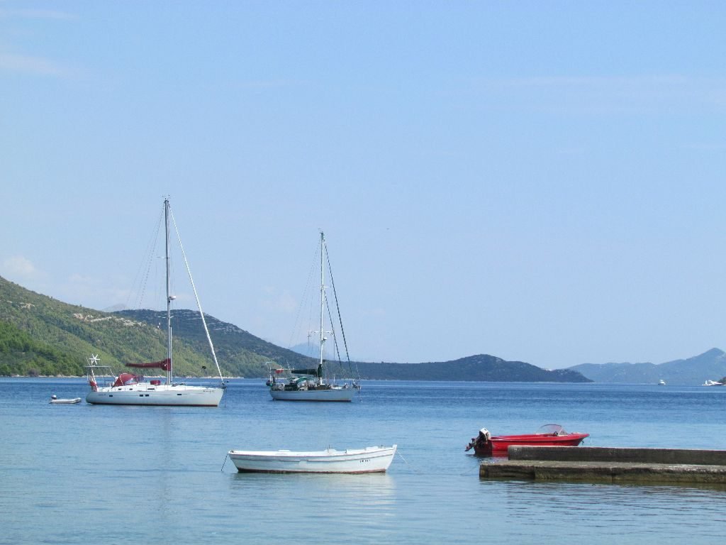 Anchored near Ston
