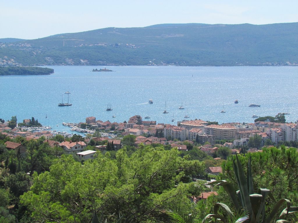 Looking down to the anchorage at Tivat