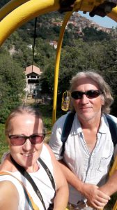 Off we go on the cable car