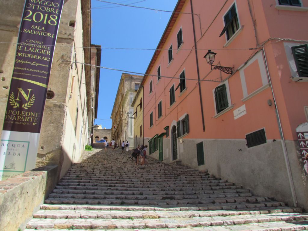 The sides of the town are steep so steps are needed