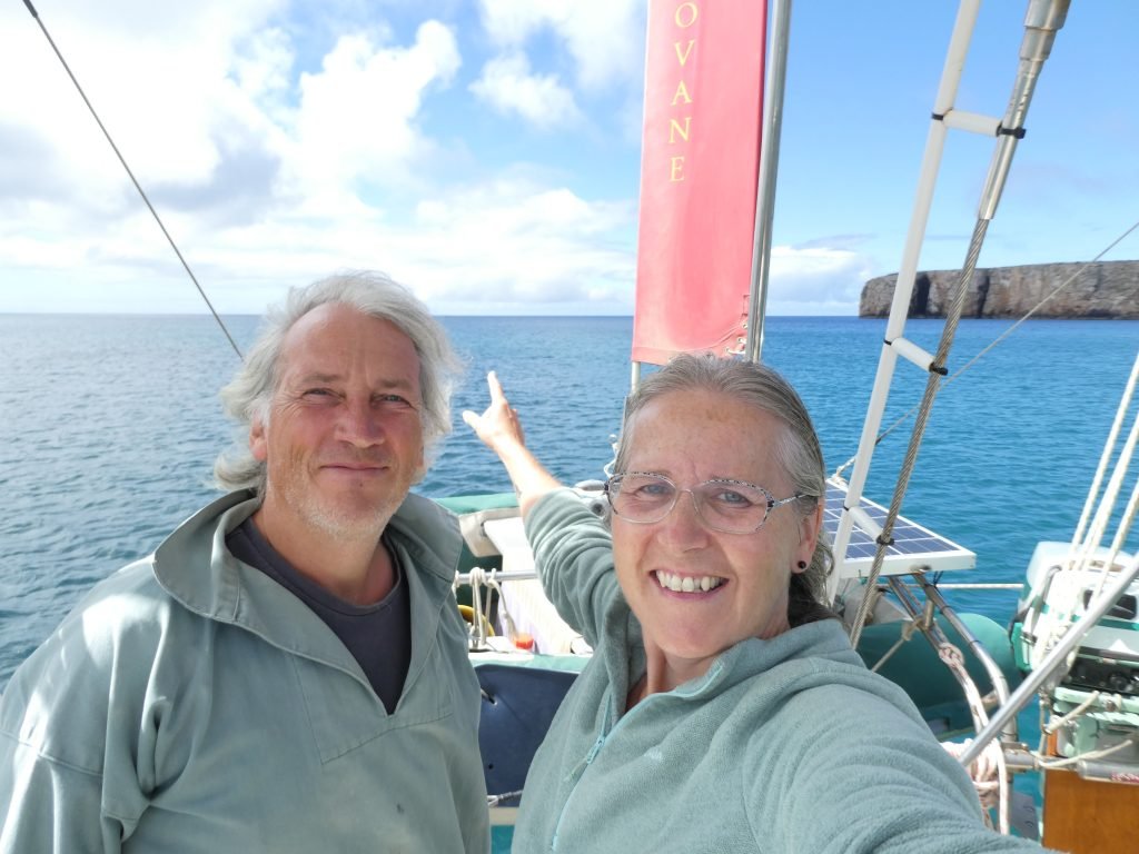 Standing on the boat of a sailboat ready to sail to Porto Santo